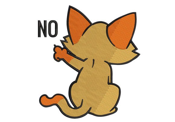 Adorable Cat’s Disapproval Embroidery