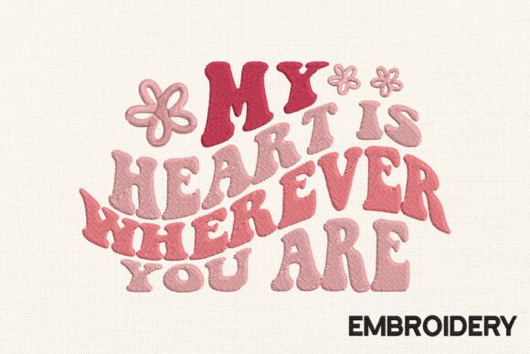 Embroidery Valentine Design My Heart