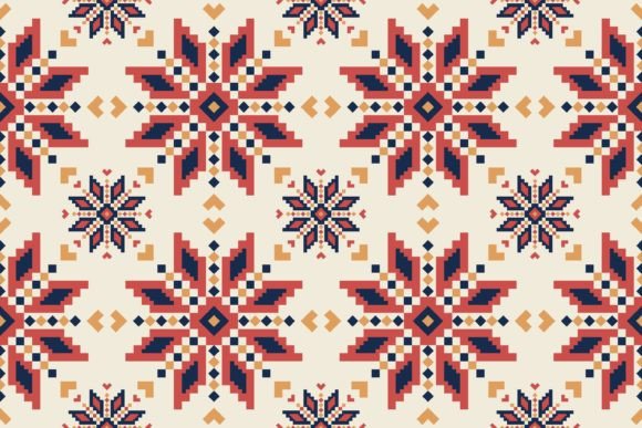Folk Embroidery Colorful Floral Pattern
