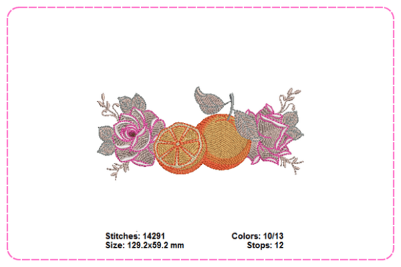 Mangosteen Fruit Embroidery Design