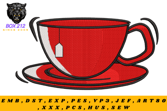 Teacup Digital Embroidery Design